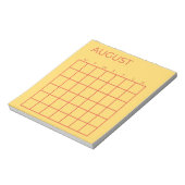 Yellow Red Undated August Calendar for Planner Notizblock (Rotiert)