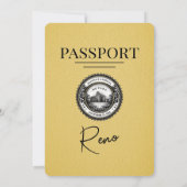 Yellow Reno Passport Hochzeit Einladung (Rückseite)