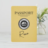 Yellow Reno Passport Save the Date (Stehend Vorderseite)