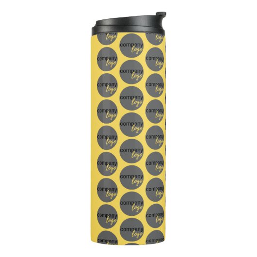 YELLOW REPEATING PATTERN BUSINESS COMPANY EIGENES  THERMOSBECHER (Nach links gedreht)