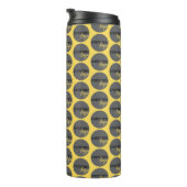 YELLOW REPEATING PATTERN BUSINESS COMPANY EIGENES  THERMOSBECHER (Nach rechts gedreht)