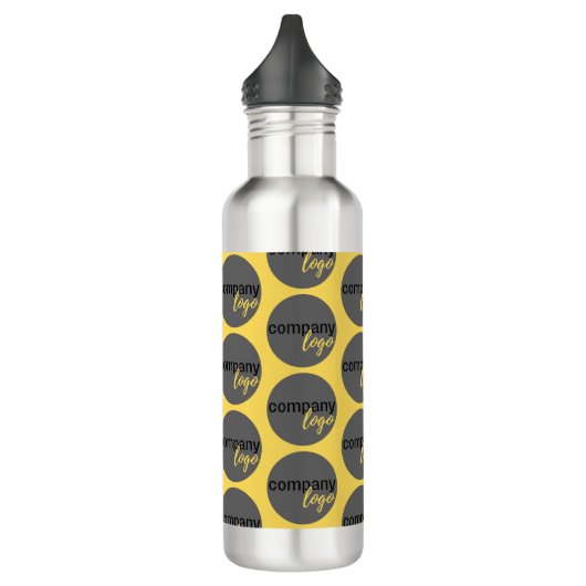 YELLOW REPEATING PATTERN COMPANY LOGO EDELSTAHLFLASCHE (Links)