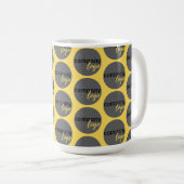 YELLOW REPEATING PATTERN COMPANY LOGO KAFFEETASSE (VorderseiteRechts)