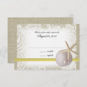 Yellow Response Card für Hochzeiten am Strand RSVP Karte (Vorne/Hinten)
