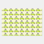 Yellow Retro Fiat 500 Weihnachtsgeschenke Wasserfa Geschenkpapier Set (Vorderseite 2)