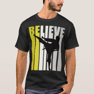 Yellow Retro Frauen glauben Jiu Jitsu Motivierend T-Shirt
