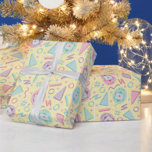 Yellow Retro Gaming Virtual Pate Geburtstag Geschenkpapier