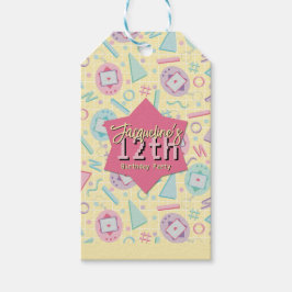 Yellow Retro Gaming Virtual Pet Birthday Geschenkanhänger