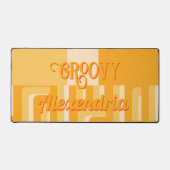 Yellow Retro Geometric Personalisiert Schreibtischunterlage (Vorderseite)