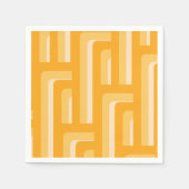 Yellow Retro Geometric Serviette (Vorderseite)
