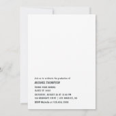 Yellow Retro Music Neon Signature Graduation Party Einladung (Rückseite)