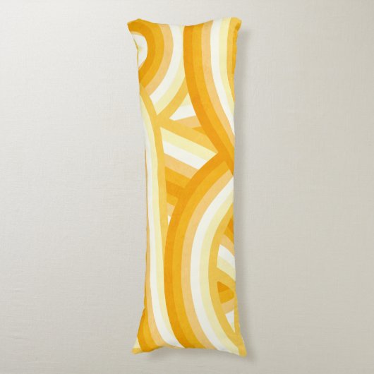 Yellow Retro Rainbow Stripes Pattern Seitenschläferkissen (Vorderseite Vertikal)