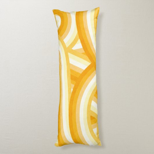 Yellow Retro Rainbow Stripes Pattern Seitenschläferkissen (Rückseite (Vertikal))