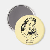 Yellow Retro Rufen Sie Ihre Mutter Vintag Magnet a (Vorderseite/Rückseite)