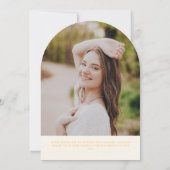Yellow Retro Striped Arch Graduation Announcement Einladung (Rückseite)