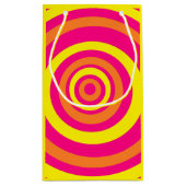 Yellow Retro Style Geschenktasche mit orange und r Kleine Geschenktüte (Rückseite)