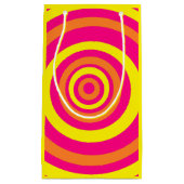 Yellow Retro Style Geschenktasche mit orange und r Kleine Geschenktüte (Vorderseite)