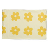 Yellow Retro Y2K Playful Pastel Blossom Floral Kissenbezug (Rückseite)