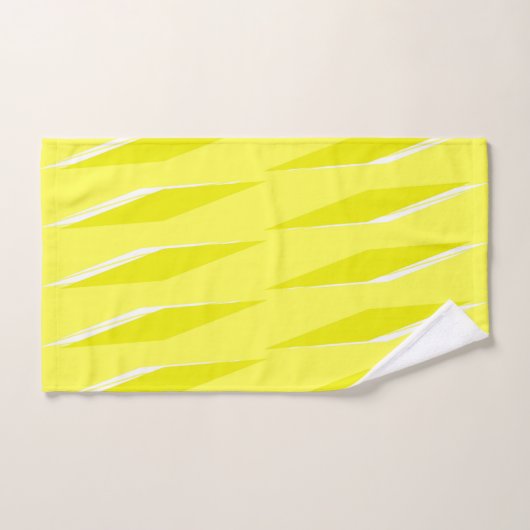 Yellow Rhombus Pattern Badhandtuch Set (Handtuch)