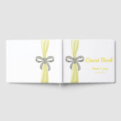 Yellow Ribbon Diamond Bow Wedding Guestbook Gästebuch (Voll)