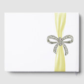 Yellow Ribbon Diamond Bow Wedding Guestbook Gästebuch (Rückseite)