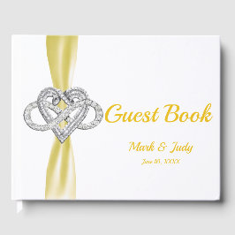 Yellow Ribbon Infinity Heart Wedbook Gästebuch