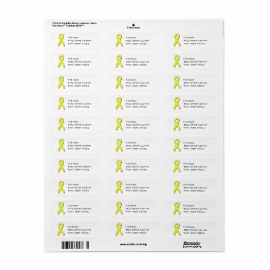 Yellow Ribbon Mailing Labels (Vorne)
