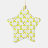 Yellow Ribbon Muster Keramik Ornament (Rechts)