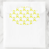 Yellow Ribbon Muster Ovaler Aufkleber (Tasche)