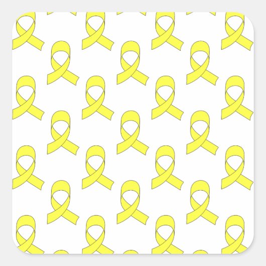 Yellow Ribbon Muster Quadratischer Aufkleber (Vorderseite)