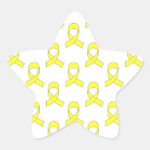 Yellow Ribbon Muster Stern-Aufkleber (Vorderseite)