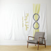 Yellow Ribbon Silver Infinity Wedding Background Wandteppich (Beispiel (Horizontal))