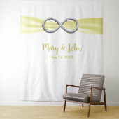 Yellow Ribbon Silver Infinity Wedding Background Wandteppich (Beispiel)