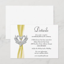 Yellow Ribbon Silver Swans Hochzeitdetails