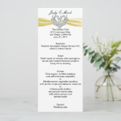 Yellow Ribbon Silver Swans Menu Card Menükarte (Stehend Vorderseite)