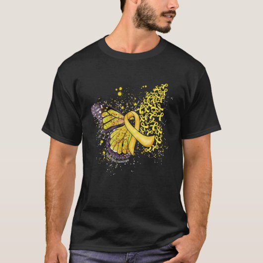Yellow Ribbon Spina Bifida Awareness Driving Hinte T-Shirt (Vorderseite)