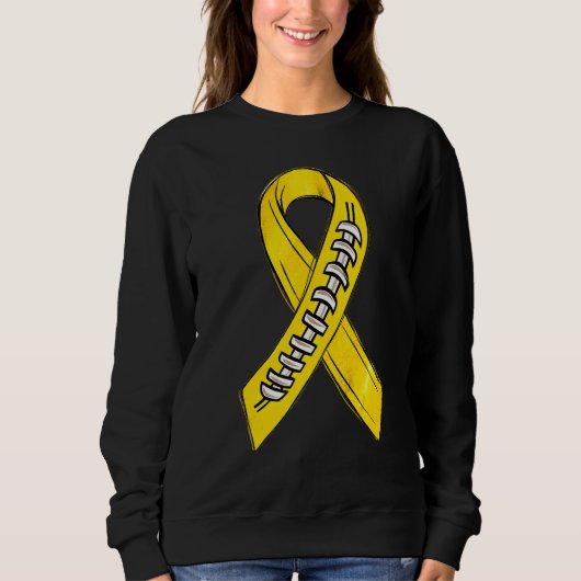 Yellow Ribbon Spina Bifida Awareness Month Footbal Sweatshirt (Vorderseite)