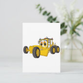 Yellow Road Grader Cartoon Postkarte (Stehend Vorderseite)