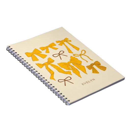 Yellow Romantic Bows Notizblock (Rechte Seite)