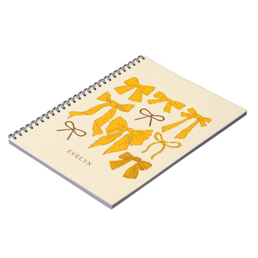 Yellow Romantic Bows Notizblock (Linke Seite)
