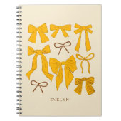 Yellow Romantic Bows Notizblock (Vorderseite)
