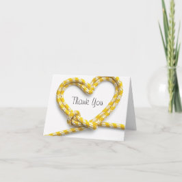 Yellow Rope Heart Climbing Thema Notecard Dankeskarte