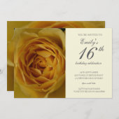 Yellow Rose 16. Geburtstagsparty Einladung (Vorne/Hinten)