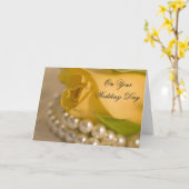 Yellow Rose and Pearls Blended Family Karte (Gelbe Blume)