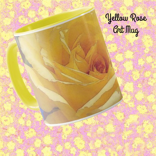 Yellow Rose Art Garden Tasse Cup