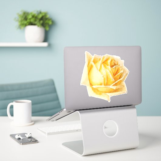 Yellow Rose Blume Art Sticker (Laptop auf Schreibtisch)