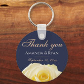 Yellow Rose Blume Floral Wedding Danke Schlüsselanhänger (Vorderseite)