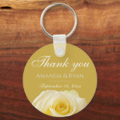 Yellow Rose Blume Floral Wedding Danke Schlüsselanhänger (Vorderseite)