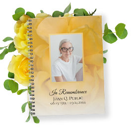 Yellow Rose Blume Petals Funeral Guest Book Notizblock