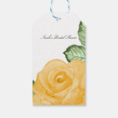 Yellow Rose Brautparty Elegante Wedding Gefallen Geschenkanhänger (Rückseite)